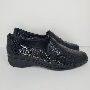 Ara Luftpolster Black Leather Loafer Slip On Shoes Women's US 10